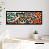 Motorcycle Pacific Coast Highway Abstract Framed Canvas Art